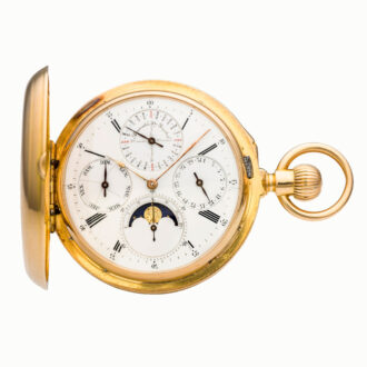 French gold watch with perpetual calendar and moon phases Circa 1882