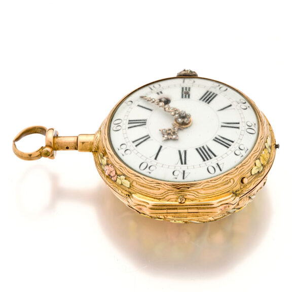 French attractive multi-coloured gold repeating watch Circa 1760 French attractive multi-coloured gold repeating watch Circa 1760