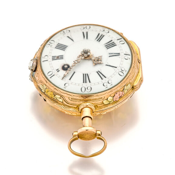 French attractive multi-coloured gold repeating watch Circa 1760 French attractive multi-coloured gold repeating watch Circa 1760