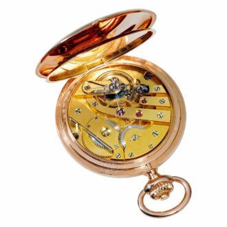Swiss pink gold hunting cased pocket watch Circa 1890