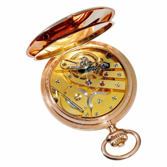 Swiss pink gold hunting cased pocket watch Circa 1890 Swiss pink gold hunting cased pocket watch Circa 1890