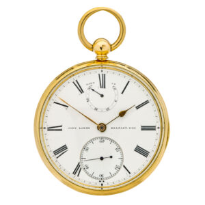 Fine Irish 18K gold watch with power reserve display Circa 1868