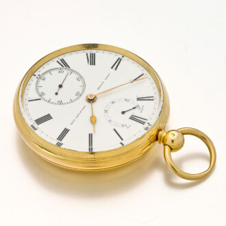Fine Irish 18K gold watch with power reserve display Circa 1868