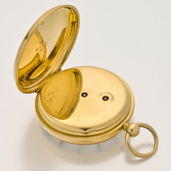Fine Irish 18K gold watch with power reserve display Circa 1868 Fine Irish 18K gold watch with power reserve display Circa 1868