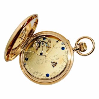 English gold half hunting cased carrousel watch Circa 1897