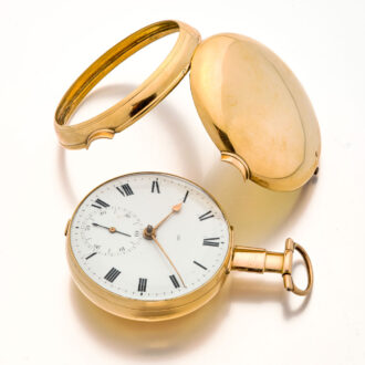 Heavy English gold watch with rack lever escapement Circa 1806