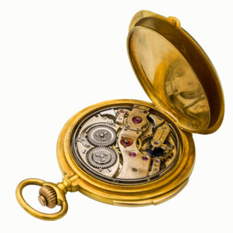 Swiss yellow gold hunting cased minute repeater Circa 1900