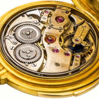 Swiss yellow gold hunting cased minute repeater Circa 1900