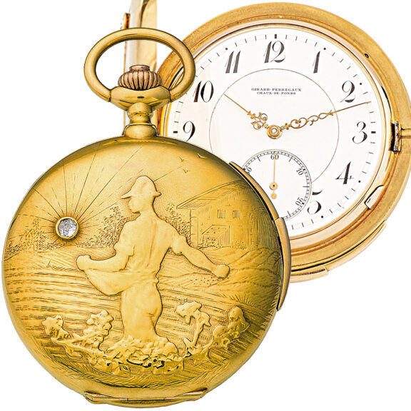 Swiss yellow gold hunting cased minute repeater Circa 1900