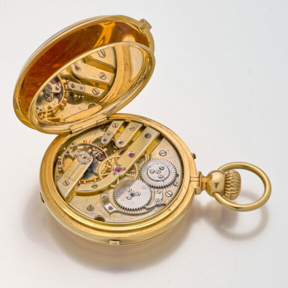 Solid English 18 carat gold chronograph pocket watch Circa 1882 Solid English 18 carat gold chronograph pocket watch Circa 1882