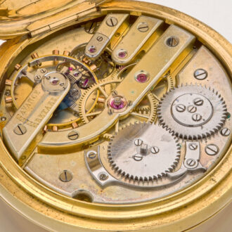 Solid English 18 carat gold chronograph pocket watch Circa 1882
