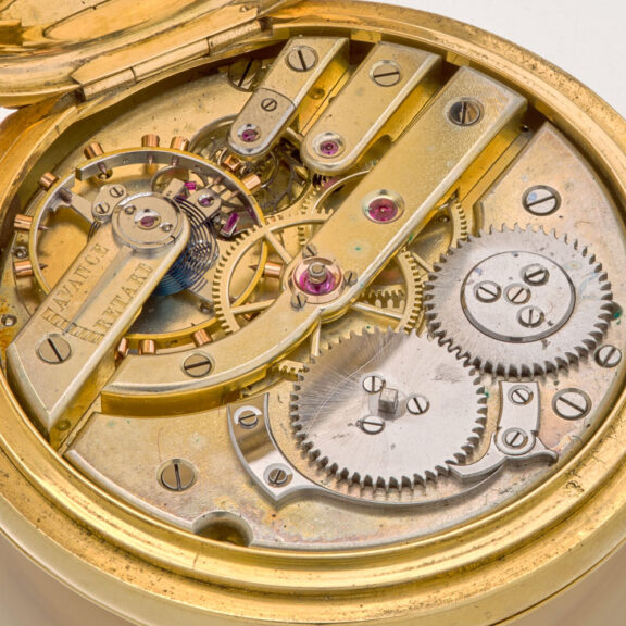 Solid English 18 carat gold chronograph pocket watch Circa 1882 Solid English 18 carat gold chronograph pocket watch Circa 1882