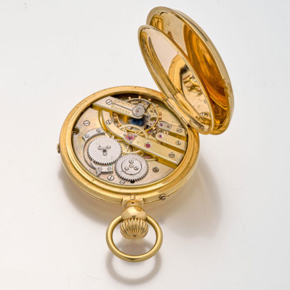 Solid English 18 carat gold chronograph pocket watch Circa 1882 Solid English 18 carat gold chronograph pocket watch Circa 1882
