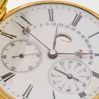Solid Swiss gold hunting cased complicated lever watch Circa 1890