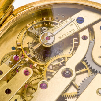 Solid Swiss gold hunting cased complicated lever watch Circa 1890