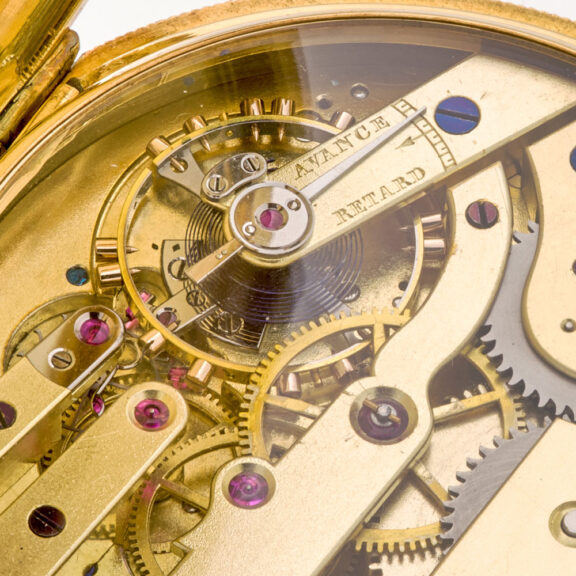 Solid Swiss gold hunting cased complicated lever watch Circa 1890 Solid Swiss gold hunting cased complicated lever watch Circa 1890