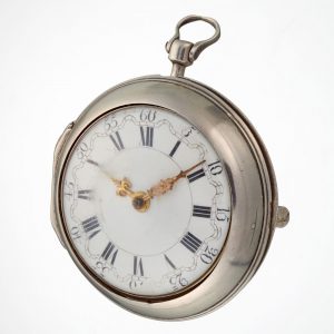 English silver pair cased keywind verge pocket watch Circa 1768