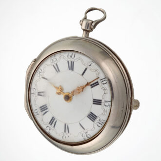 English silver pair cased keywind verge pocket watch Circa 1768