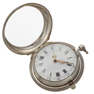English silver pair cased keywind verge pocket watch Circa 1768