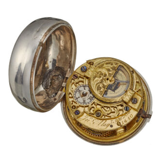 English silver pair cased keywind verge pocket watch Circa 1768