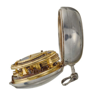 English silver pair cased keywind verge pocket watch Circa 1768