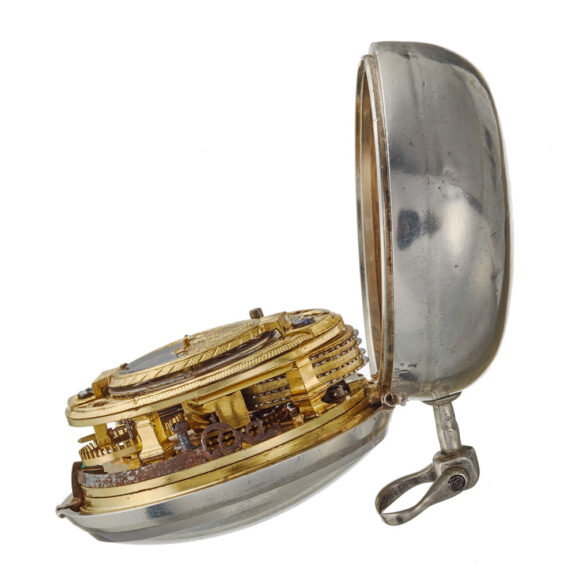 English silver pair cased keywind verge pocket watch Circa 1768 English silver pair cased keywind verge pocket watch Circa 1768