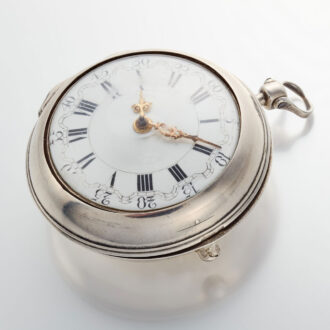 English silver pair cased keywind verge pocket watch Circa 1768