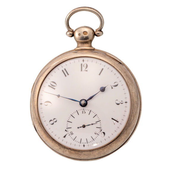 Swiss silver open faced lever consular pocket watch Circa 1825