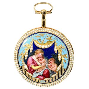 Swiss 18k rose gold enamel pocket watch Circa 1795