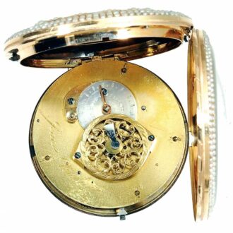 Swiss 18k rose gold enamel pocket watch Circa 1795