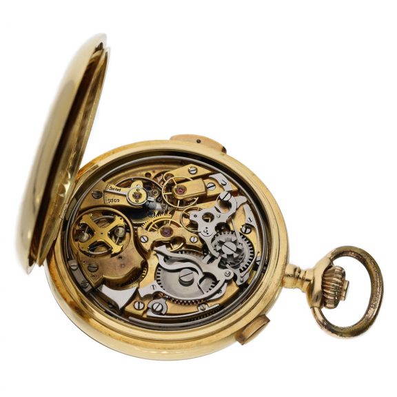 Swiss 18K gold minute repeating chronograph Circa 1910 Swiss 18K gold minute repeating chronograph Circa 1910