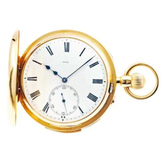 English gold half hunting cased pocket watch Circa 1895