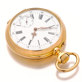 Fine Swiss 18K gold minute repeating keyless watch Circa 1900