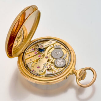 Fine Swiss 18K gold minute repeating keyless watch Circa 1900