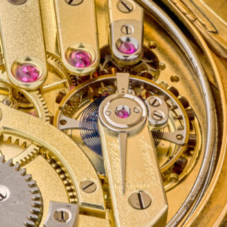 Fine Swiss 18K gold minute repeating keyless watch Circa 1900
