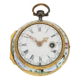English 18 carat gold and porcelain verge pocket watch Circa 1750