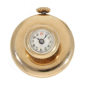 Swiss 14 Carat gold lever escapement buttonhole watch Circa 1900