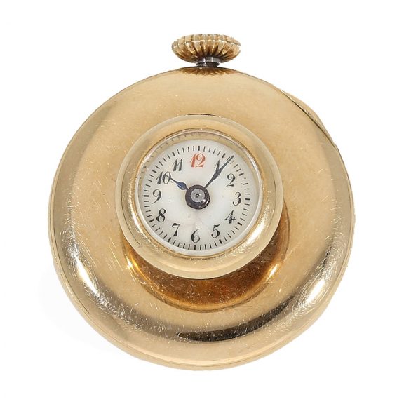Swiss 14 Carat gold lever escapement buttonhole watch Circa 1900