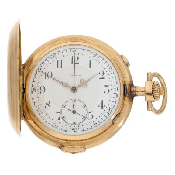 Swiss 14K gold minute repeating chronograph lever Circa 1900 Swiss 14K gold minute repeating chronograph lever Circa 1900