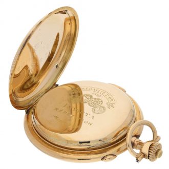 Swiss 14K gold minute repeating chronograph lever Circa 1900 Swiss 14K gold minute repeating chronograph lever Circa 1900