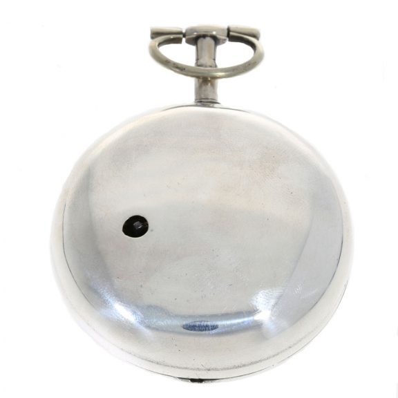English silver watch with an enamel military painting Circa1800 English silver watch with an enamel military painting Circa1800