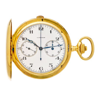 Swiss gold hunting cased chronograph pocket watch Circa 1920