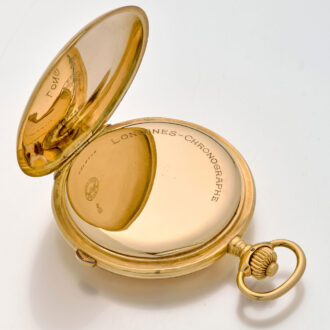 Swiss gold hunting cased chronograph pocket watch Circa 1920