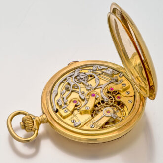 Swiss gold hunting cased chronograph pocket watch Circa 1920
