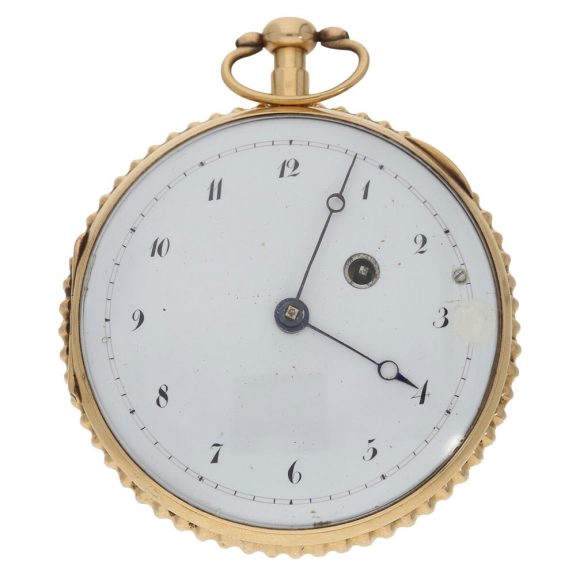 Swiss gold quarter repeating verge pocket watch Circa 1800