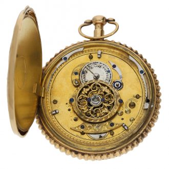 Swiss gold quarter repeating verge pocket watch Circa 1800