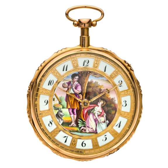 Splendid Swiss gold quarter repeating musical watch Circa 1820 Splendid Swiss gold quarter repeating musical watch Circa 1820