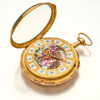 Splendid Swiss gold quarter repeating musical watch Circa 1820