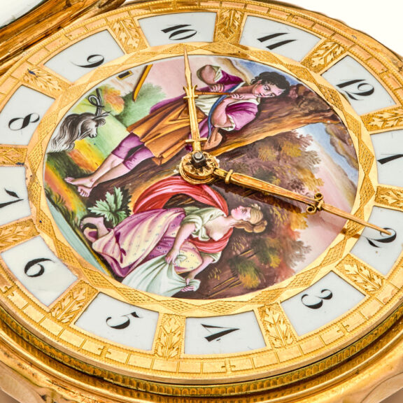 Splendid Swiss gold quarter repeating musical watch Circa 1820 Splendid Swiss gold quarter repeating musical watch Circa 1820