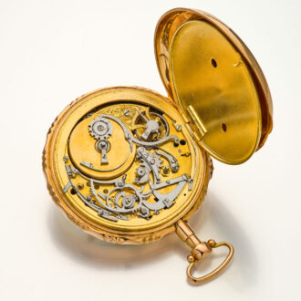 Splendid Swiss gold quarter repeating musical watch Circa 1820